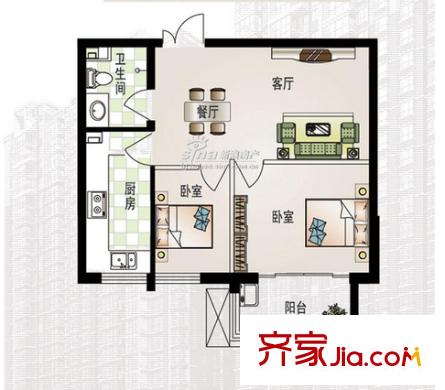 時(shí)代金領(lǐng)戶型圖一室 