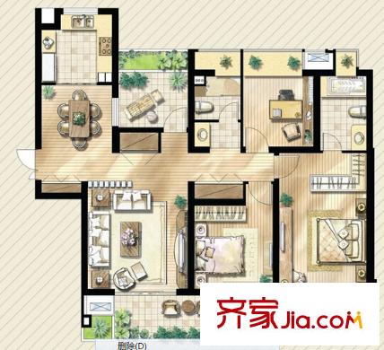 王家弄教師樓戶型圖三室戶型圖 