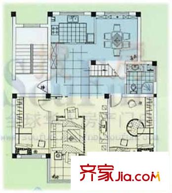 黃金海岸戶型圖戶型C 3室2廳1衛(wèi)1廚