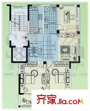 黃金海岸戶型圖戶型B 3室2廳2衛(wèi)1廚