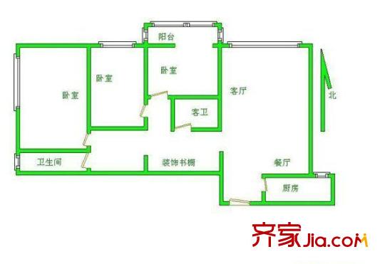 蓬萊小區(qū)戶型圖三室戶型圖 