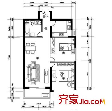 蓬萊小區(qū)戶型圖兩室戶型圖 