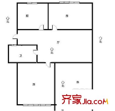 聚金家園戶型圖3室1廳1衛(wèi)1陽 3室1廳1衛(wèi)1廚
