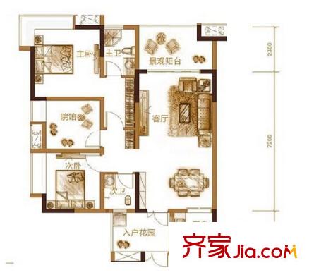 聚金家園戶型圖兩室戶型圖 