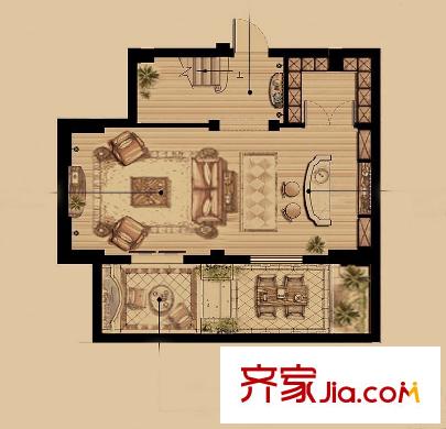 恒威君瀾上府戶型圖花園城堡A1戶型地下室 5室2廳3衛(wèi)1廚