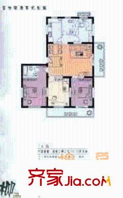 天海華庭戶型圖2室1廳2衛(wèi)1廚