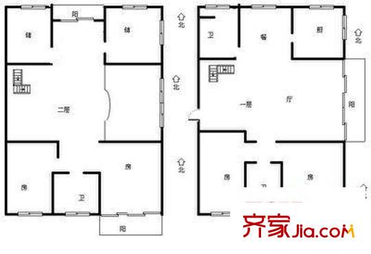 天封社區(qū)6室 戶型圖