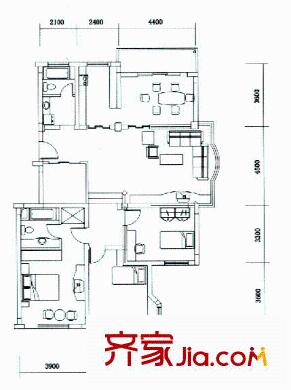 麗都名邸戶型圖3室2廳2衛(wèi)1廚