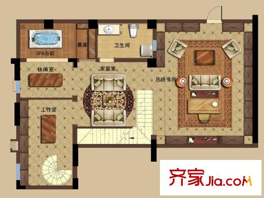 龍湖滟瀾海岸疊墅疊中戶型地下二層 3室1廳1衛(wèi)