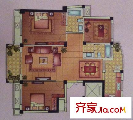 四季桂花園戶(hù)型圖晶桂苑戶(hù)型圖 3室2廳2衛(wèi)1廚
