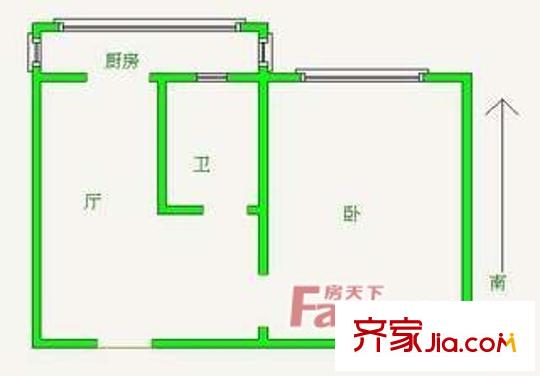錦港佳園戶型圖1 1室1廳1衛(wèi)1廚