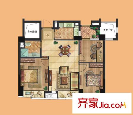 勝豐東苑戶型圖三室兩廳一衛(wèi) 3室2廳1衛(wèi)1廚