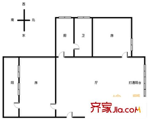 广轻设计院宿舍户型图2室1厅 户型图 2室2厅1卫1厨