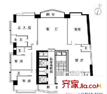 麓湖阁户型图5室2厅户型图