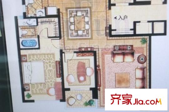 高塘怡景苑 2室2廳2衛(wèi)1廚 戶型圖