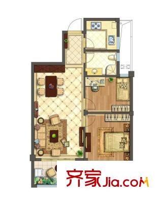 高塘怡景苑 2室2廳2衛(wèi)1廚 戶(hù)型圖