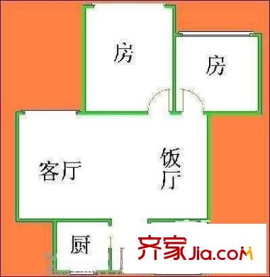 乐居苑户型图2室2厅户型图 2室2厅1卫1厨