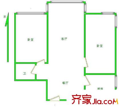 西河小區(qū)戶型圖2室2廳1廚1衛(wèi) 2室2廳1衛(wèi)1廚