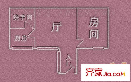 海月街小区户型图1室1厅户型图 1室1厅1卫1厨