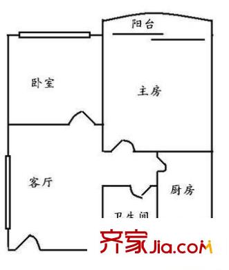 龟岗大马路小区户型图2室 户型图 2室1厅1卫1厨