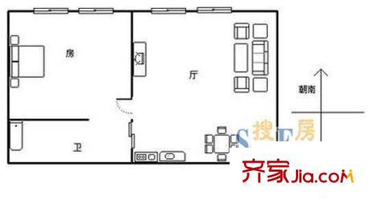 翠柏二里 1室 戶型圖