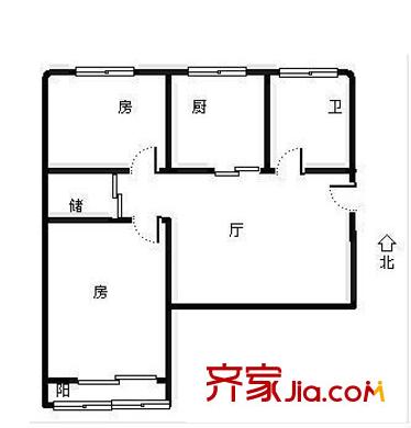 聯(lián)豐三鼎坊 2室1廳1衛(wèi)1廚 戶型圖