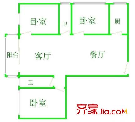 丽景台 3室 户型图