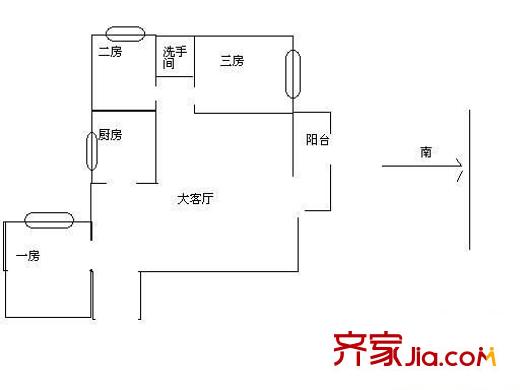 佳地华苑大厦户型图佳地华苑 3室 户型图 3室2厅1卫1厨