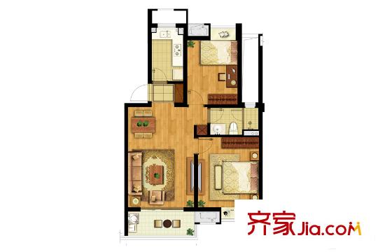 萬科云鷺灣6號地塊A戶型 2室2廳1衛(wèi)1廚
