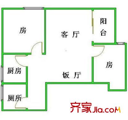 罗马假日户型图2室2厅户型图 2室2厅1卫1厨