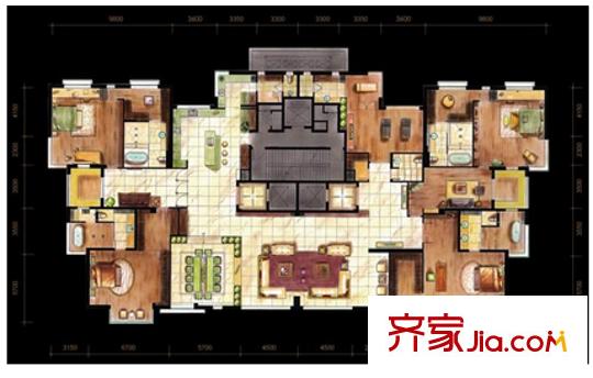 白云牡丹戶型圖一室 