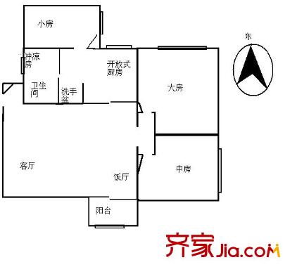 泰沙路小区户型图泰沙路3室户型图 3室2厅1卫1厨