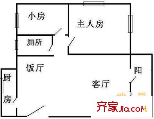 泰沙路小区户型图泰沙路2室户型图 2室2厅1卫1厨