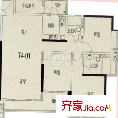 兰亭御园户型图3室2厅 户型图 3室2厅2卫