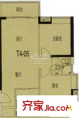 兰亭御园户型图2室2厅 户型图 2室2厅1卫1厨