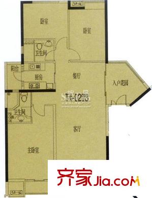 兰亭御园户型图3室2厅 户型图 3室2厅2卫