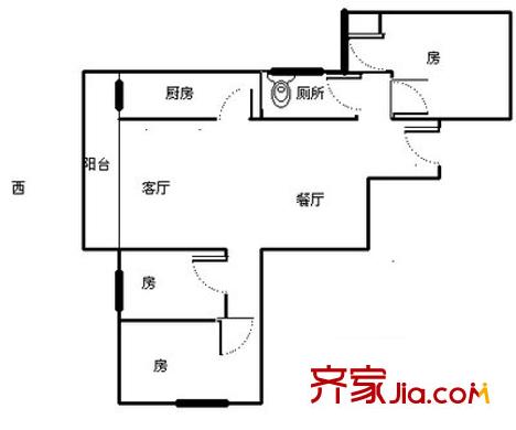 辉煌大厦户型图3室2厅 户型图 3室2厅1卫1厨