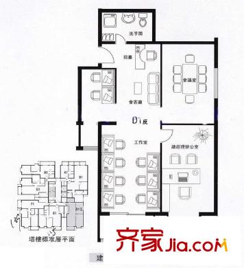 郎官小區(qū) 2室 戶型圖