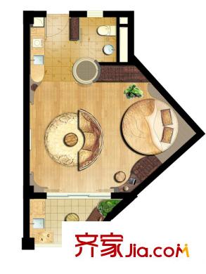 布利杰城南公館 1室1廳1衛(wèi)0廚 戶型圖