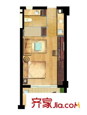布利杰城南公館 1室1廳1衛(wèi)0廚 戶型圖