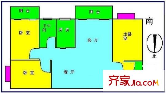 康丽居户型图3室2厅 户型图 3室2厅2卫1厨