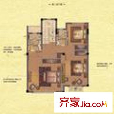 都市華庭 3室1廳1衛(wèi)1廚 戶型圖