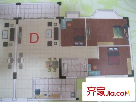 翡翠蓝湾 3室 户型图