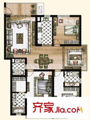 四季云頂戶型圖 4室2廳3衛(wèi)1廚
