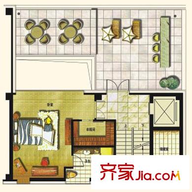 四季云頂別墅7#  三層 1室1衛(wèi)