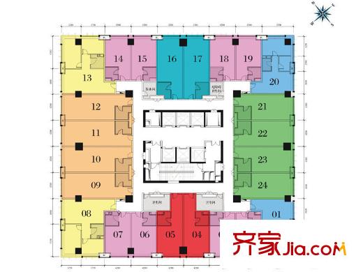 广州南沙万达广场B5栋平层图