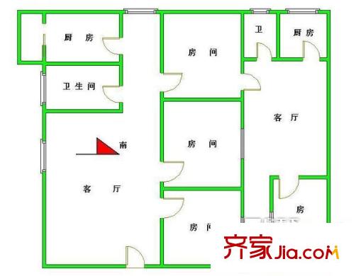 文船生活区户型图4室2厅户型图 4室2厅2卫2厨