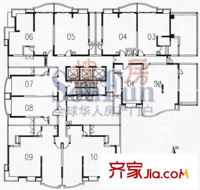 隆德大厦户型图A座8层