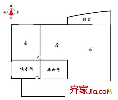 隆德大厦户型图2室2厅 户型图 2室2厅1卫