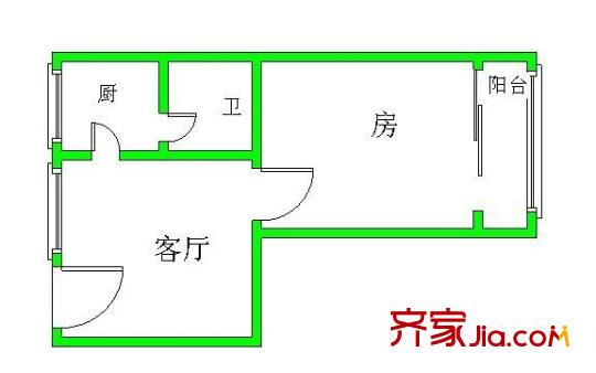 共和二路小区户型图1室1厅 户型图 1室1厅1卫1厨